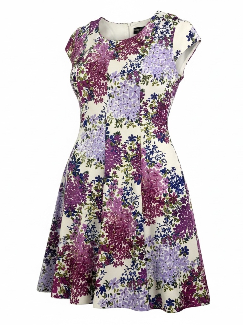 Marc Bouwer Unlimited Women’s 2X Fit & Flare  Dress Purple  Floral Tea Party